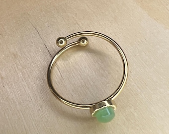 Gold Plated Adjustable Open Ring: Dainty Minimalist Jewelry