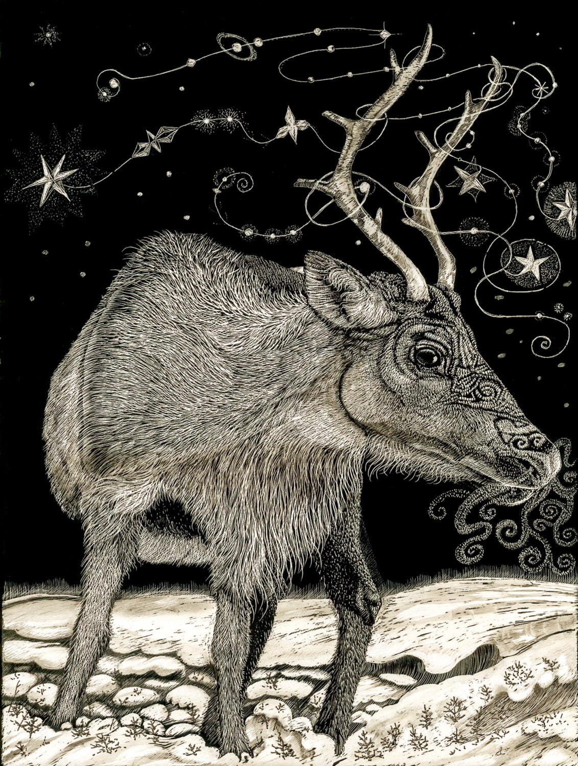 Reindeer Art Card