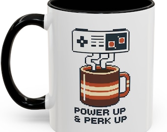 Taza de café retro gamer: diseño de controlador de 8 bits - Regalo geek