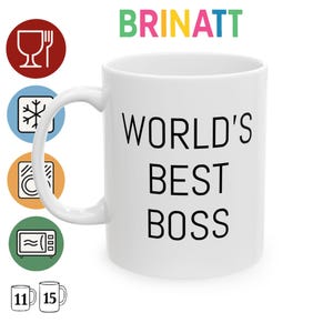 Keramiktasse – Weltbester Chef – Lustiges Geschenk für Kaffeeliebhaber, Teetasse, Bürotasse