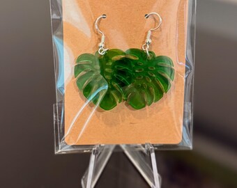 Tropical Monstera Dangle Earrings