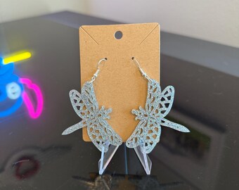 Glitter acrylic Dragonfly Earrings