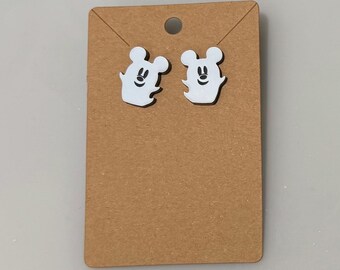 Holiday Halloween Mouse in Ghost Costume Earrings