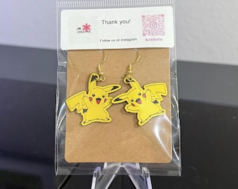 Video game Pikachu Dangle Earrings