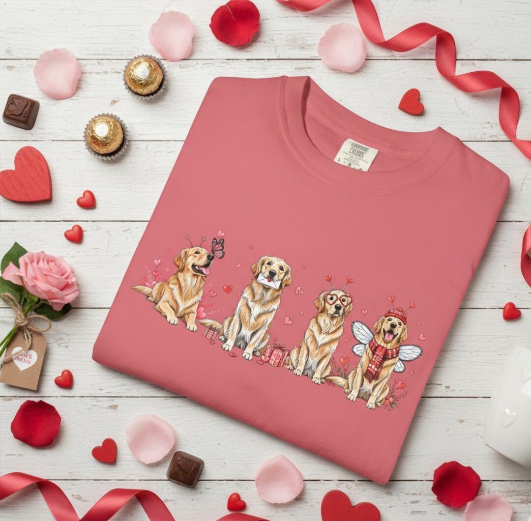 Golden Retriever Valentine Shirt Valentine Dog Mom Gift Golden ...