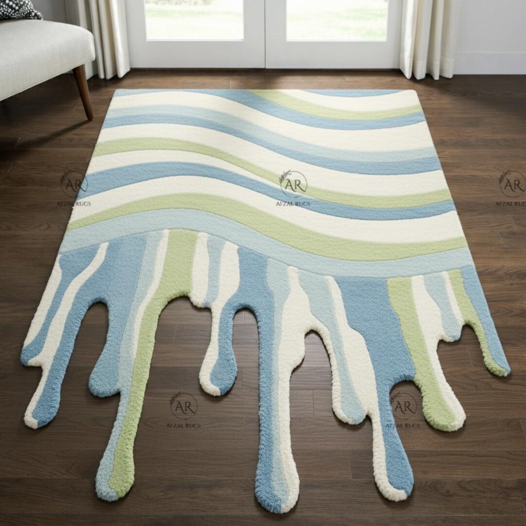 Toom Rug Drip Melting Hand Tufted Rug | Handmade Modern Wavy Drip Area Rug | Abstract ...