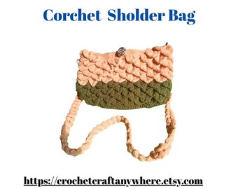 Handmade Green Crochet Bag | Simple & Minimal Wool Shoulder Bag | Eco-Friendly Handcrafted Tote | Everyday Crochet Purse
