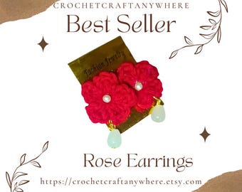 Rose Hair Clip + Earrings Set