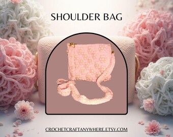 Pink Crochet Bag with Pearls | Handmade Crochet Purse