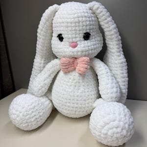 Soft Bunny Amigurumi PDF Pattern, Plush Crochet Rabbit Tutorial, Long Ear Bunny Toy Pattern, Easy Beginner-Friendly PDF