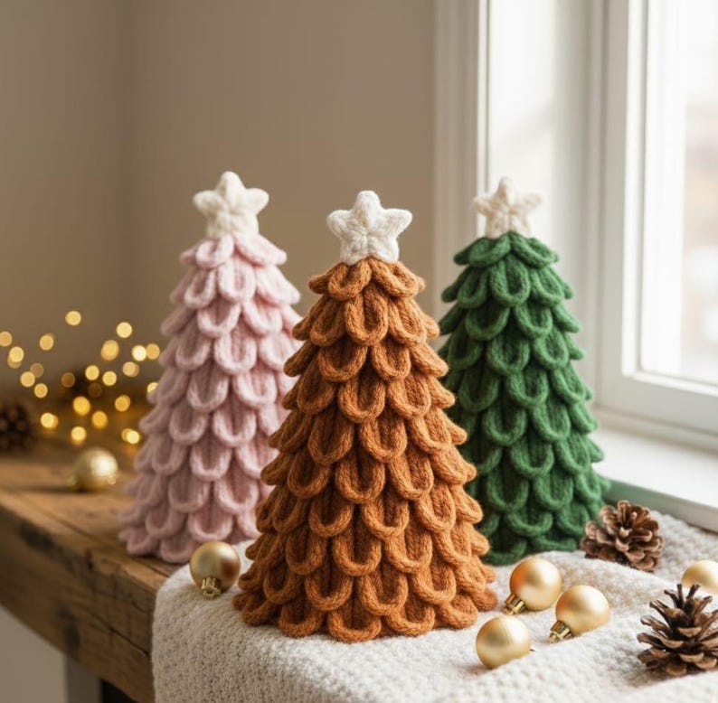 Beginner Crochet Christmas Tree Pattern (PDF) – Layered Leaves Cone ...