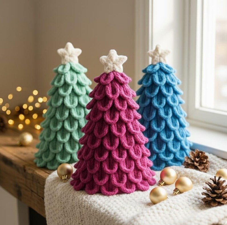 Beginner Crochet Christmas Tree Pattern (PDF) – Layered Leaves Cone ...