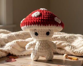 Homem-cogumelo - padrão de crochê com ponto de bichinho / amigurumi