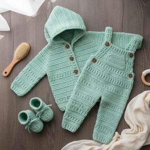 Patrón de crochet para abrigo, gorro y patucos para bebé (descarga instantánea en PDF)