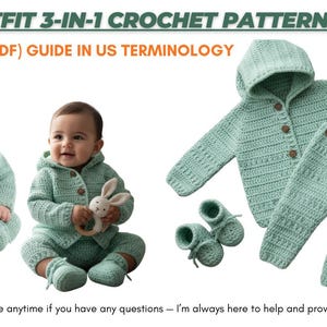 Haakpatroon babymatineejas, muts en slofjes/slofjes, pdf directe download