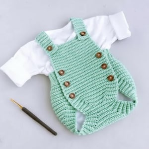 Patrón de crochet para mameluco de bebé, descarga instantánea en PDF, tallas de recién nacido a 1 año, mono unisex con mangas raglán, regalo para niño y niña.