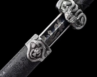 Espada china, hoja de acero S7, artesanía oriental