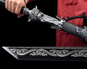 Espada hecha a mano, estilo dinastía Tang, regalo para él, coleccionable para hombres, accesorio de cosplay.