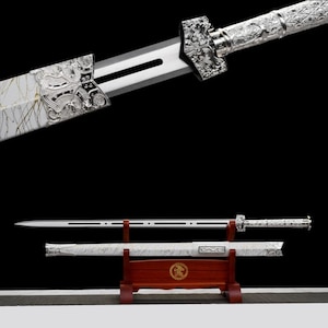 Handmade sword, silver Han sword, original design collectible, gift for him, personalized craftsmanship