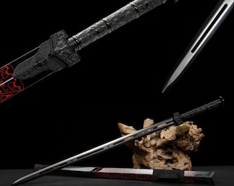 Espada hecha a mano, acero al carbono 5160, espada de fantasía de diseño original, regalo para él