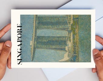 Marina Bay Sands Postcard Art Print: Singapore Travel Souvenir (Digital Download A6 Size)