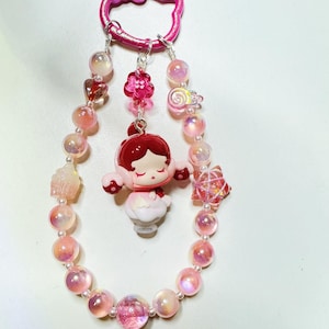 Skullpanda Doll Charm Strap – Melting Ice Cream Edition | Mid-Length Strap, Phone Charm & Bag Keychain