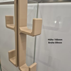 Towel hooks for glass showers, square | Glass wall hooks | Personalized width | Towel holder | Coat hook