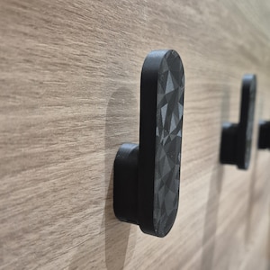 Modern black wall hook – towel holder bathroom – coat hook invisibly screwed