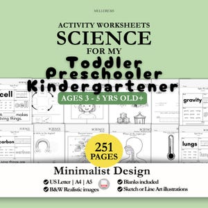 Werkblad Wetenschapsactiviteiten voor peuters | Preschool Dot Marker Biologie Anatomie| Homeschool Science Kleuterschool Minimalistische zwart-wit afdrukbare pdf