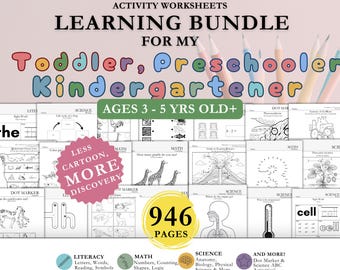 Pre-K + Workbook, Full Year Preschool Curriculum, Kindergarten Learn Numbers, Toddler Activities Worksheets, Kid Begining Math, Dot Marker