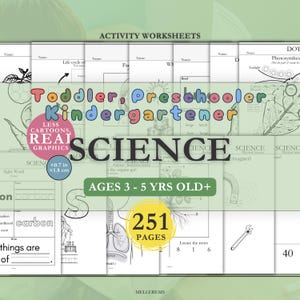 Werkbladen voor wetenschap, Montessori-activiteit, stippen kleuren, werkboek voor kleuters en ouder, wetenschapscurriculum voor kleuters, wetenschap voor de kleuterklas, thuisonderwijs