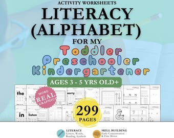 Alfabeto ABC para Crianças: Traçado de Letras, Reconhecimento de Letras na Pré-Escola + Livro de Atividades, Currículo de Traçado para Educação Infantil, Alfabeto para Traçado, Traçado para Crianças Pequenas