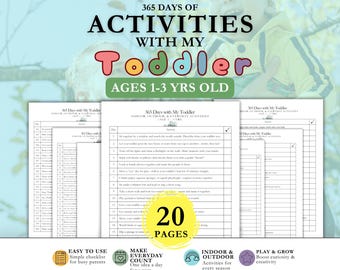 Toddler Activities, 365 Days Activities Checklist, Montessori Activity, Indoor Quiet time, Outdoor Summer Play Ideas, Summer Bucket List