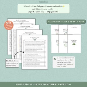 Toddler Activities, 365 Days Activities Checklist, Montessori Activity, Indoor Quiet time, Outdoor Summer Play Ideas, Summer Bucket List image 2