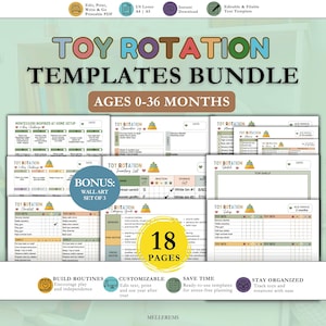 EDITABLE Toy Rotation Templates, ADHD Montessori Toy Lists, Kid Toy Wall Art, Kids Toy Tracker, Toddler Toy Shelf Setup, Weekly Yearly Tasks