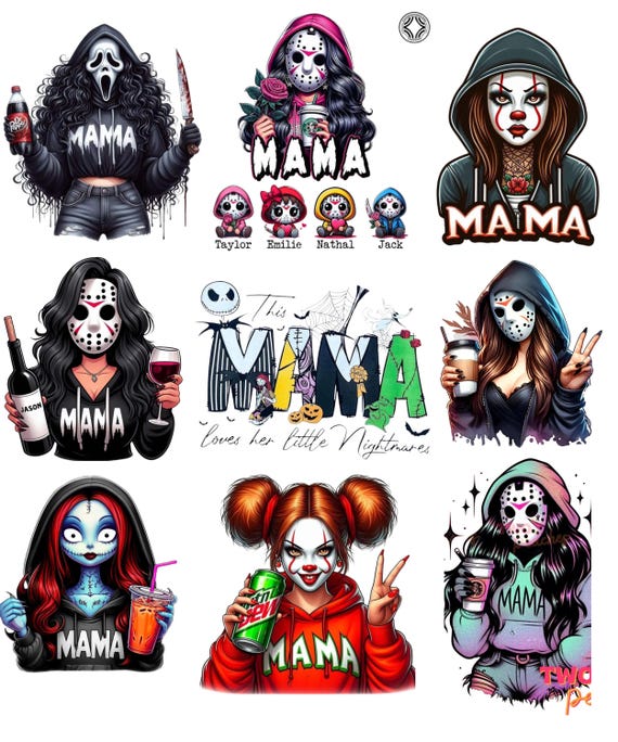 Spooky Mama PNG Bundle: Halloween Mom Life Clipart (Digital Download)