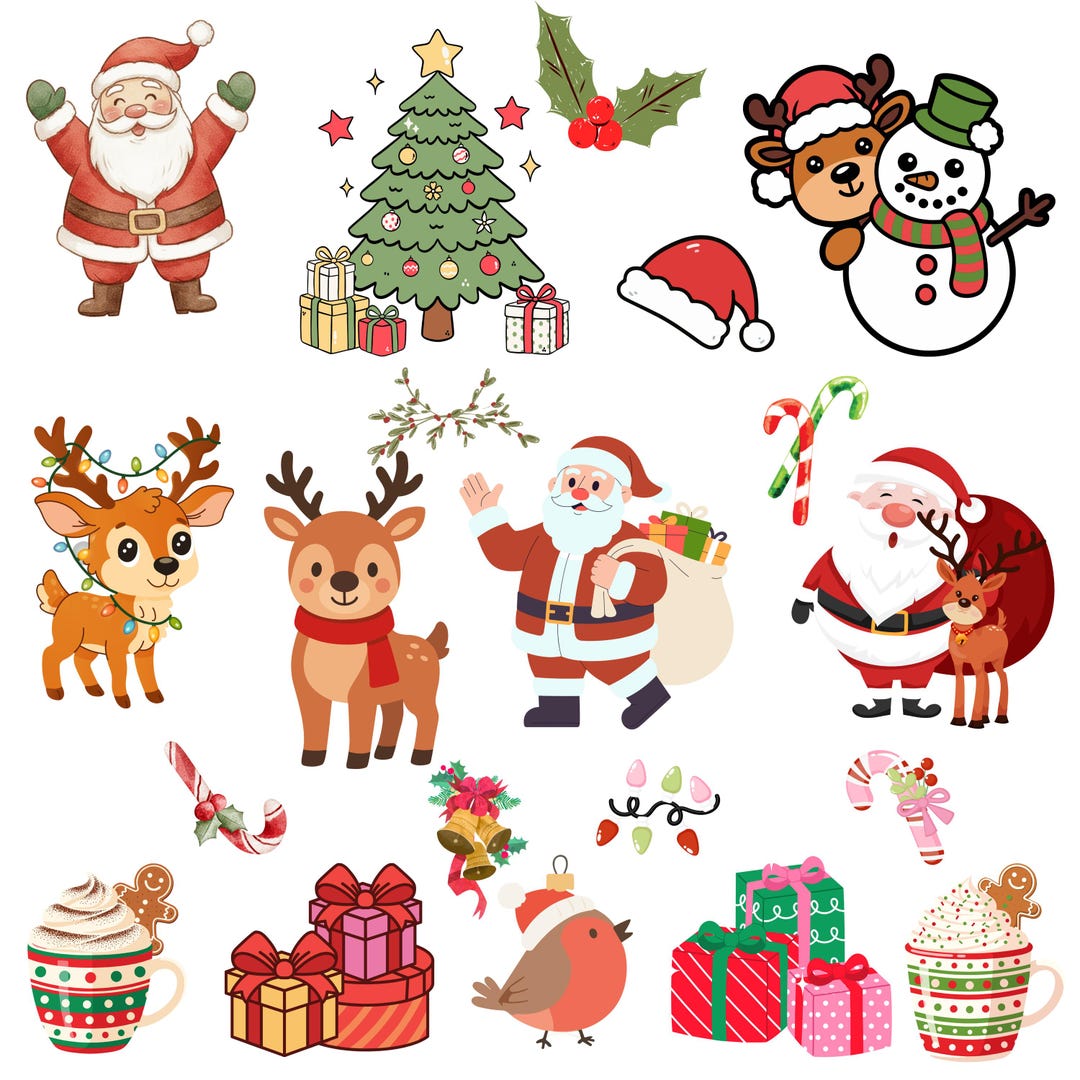 Christmas Robin Clipart | Bird PNG | Holiday Animal Illustration ...