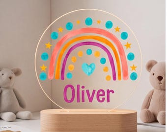 Lámpara de noche arcoíris personalizada para la decoración de la habitación del bebé y regalo para baby shower