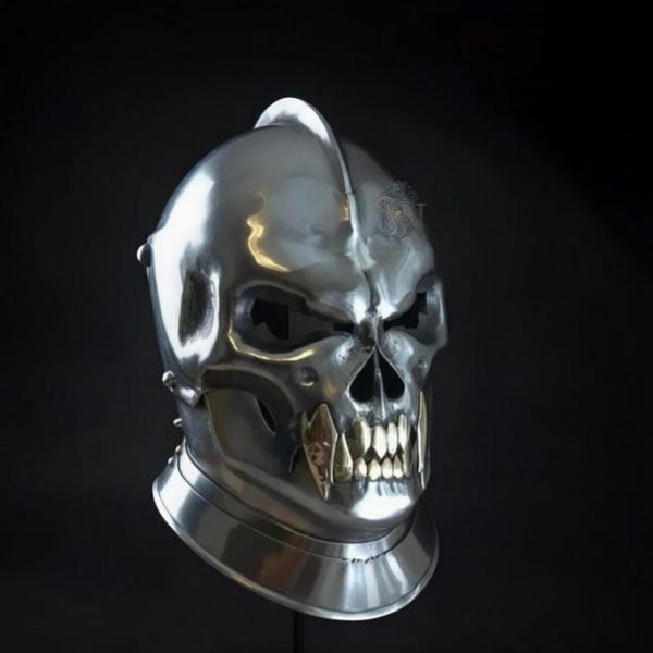 Handcrafted Steel Skull Knight Helmet – Wearable Medieval Armor, LARP Cosplay