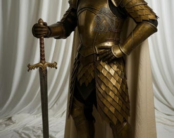 Medeltida 18-gauge stålrustning – Bärbar riddarrustning för lajv, cosplay, renässansutställningar och historiska samlare