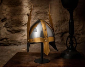 中世ノルウェーバイキングヘルメット、16ゲージスチール、LARP騎士戦士