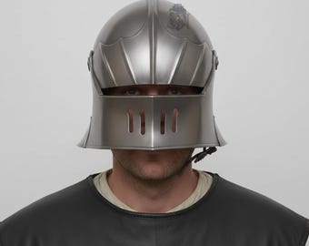 Handgefertigter 18-Gauge Stahl Schaller Helm, mittelalterliche Ritter Rüstung, LARP Cosplay