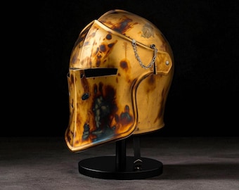 Antique Barbuta Helmet: 18 Gauge Steel Medieval Knight Armor