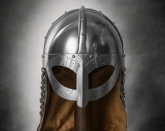 Handmade Steel Viking Helmet with Horns, LARP Cosplay Armor