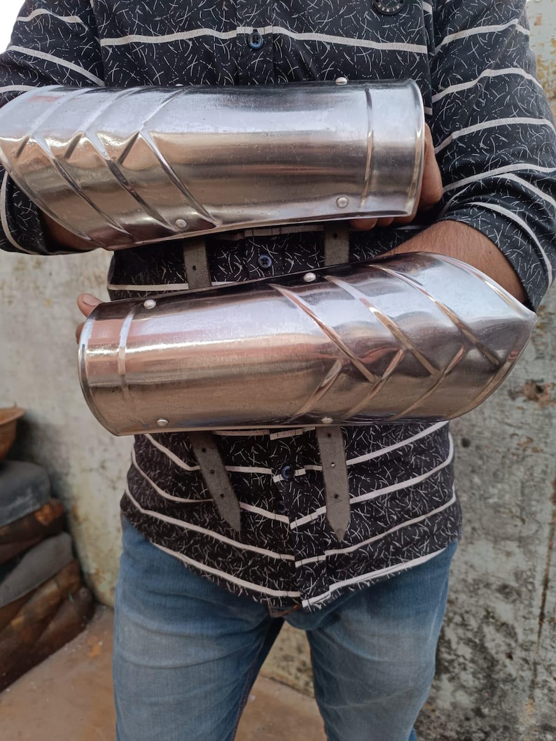 Medieval Arm Guard Cosplay Armor for Larp Clothing Metal Bracers ...