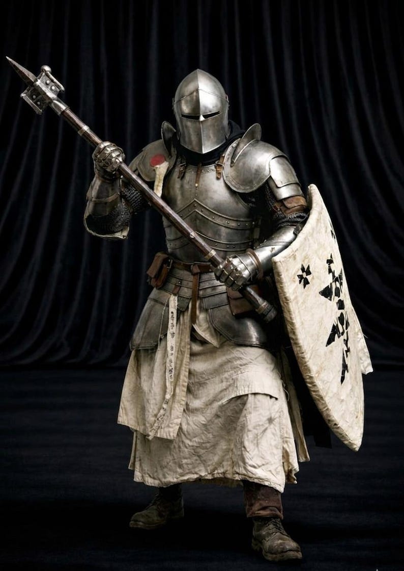 Wearable Steel Knight Armor Suit – Full Body Crusader Costume for LARP ...