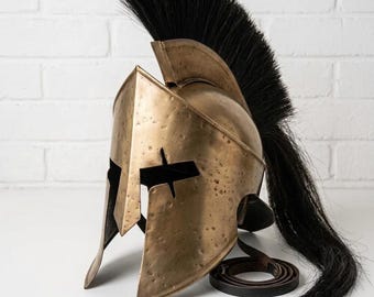 Casco espartano del rey Leónidas hecho a mano / Réplica de armadura de acero de la película 300, ideal para cosplay.