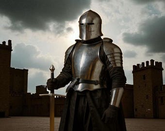 Mittelalterlicher Ganzkörper-Rüstungsanzug, mittelalterlicher Cosplay-Ritter-Gothic-Stil-Kreuzritter-Renaissance-Rüstung