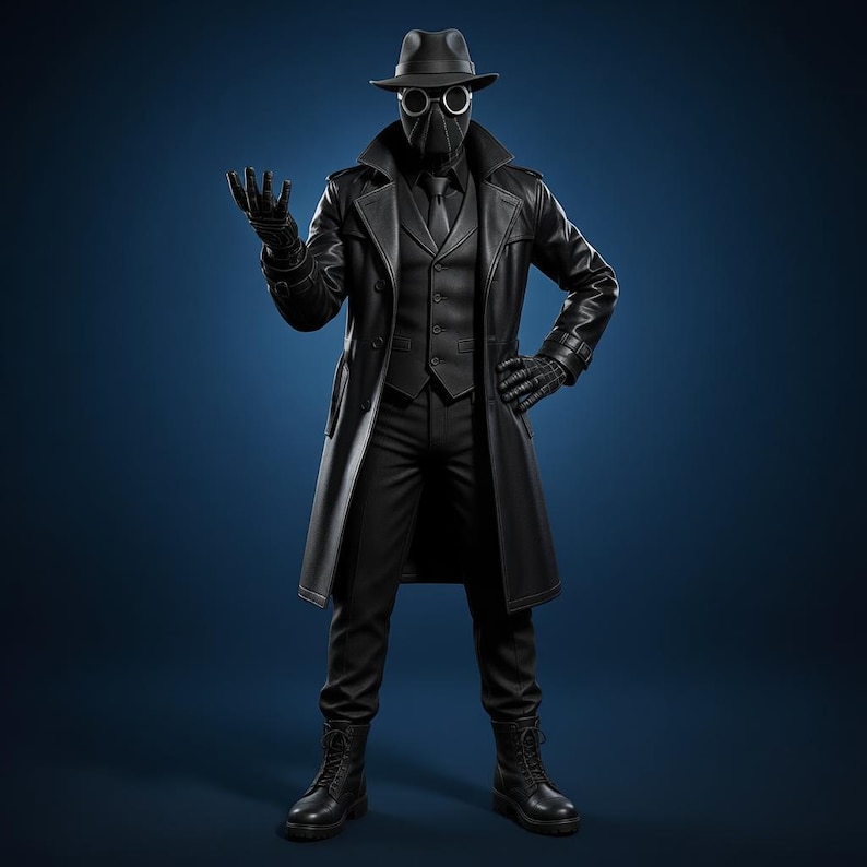 Spider Noir Leder Trenchcoat, Spider Man Cosplay Kostüm, Nicolas Cage Inspiriert Bildschirm Genaue Cosplay Outfit, Spider Man Brand New Day Bild 2