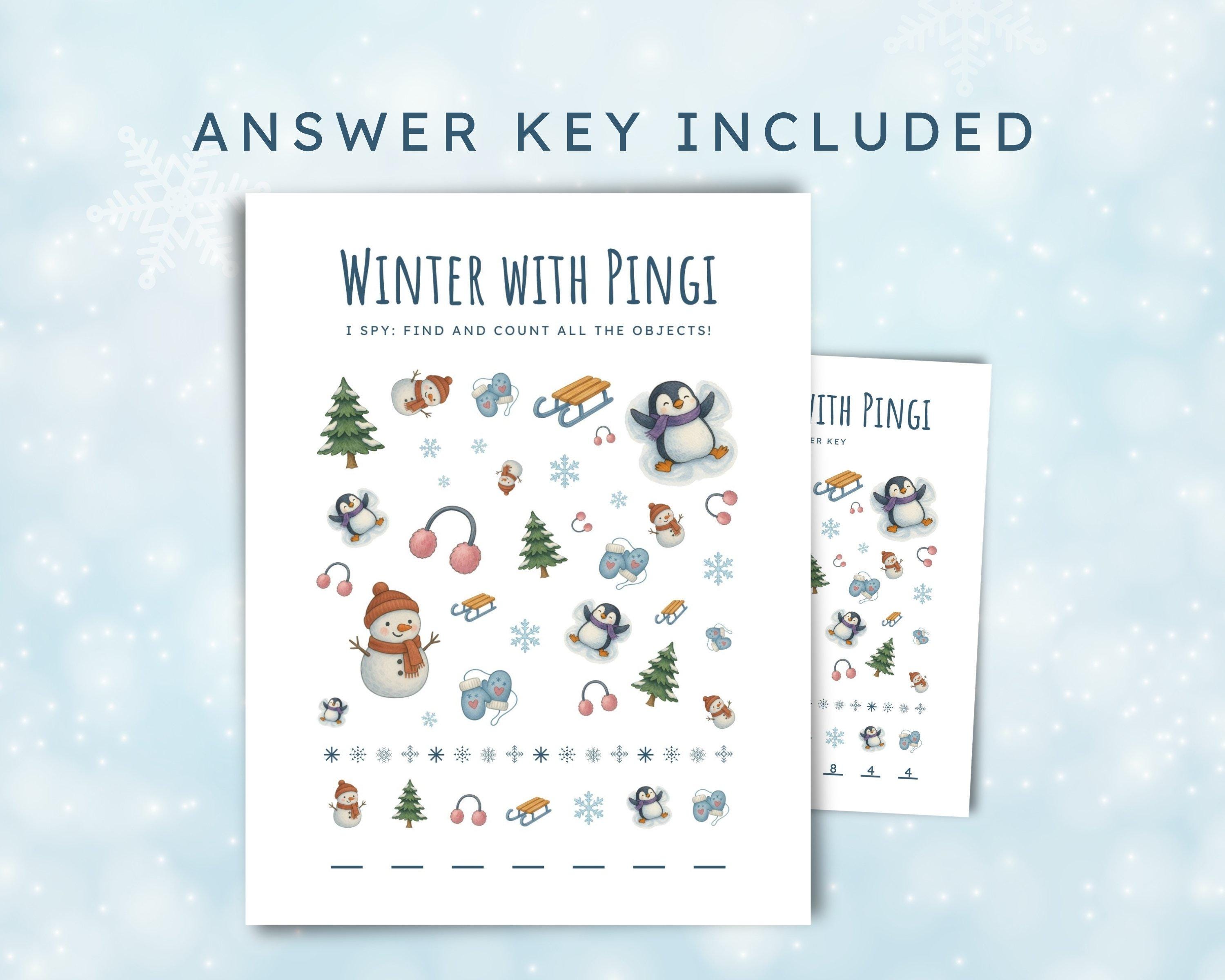 Winter I Spy Worksheets for Kids | Seek & Find Counting Activity - Etsy